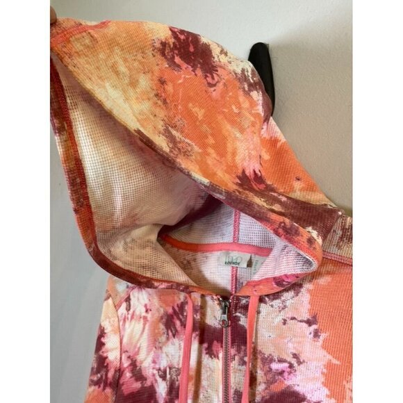 Logo Sweater Women L Pink Hoodie Tie Dye Active Sporty Yoga Feminine Boho 80s - Picture 9 of 12